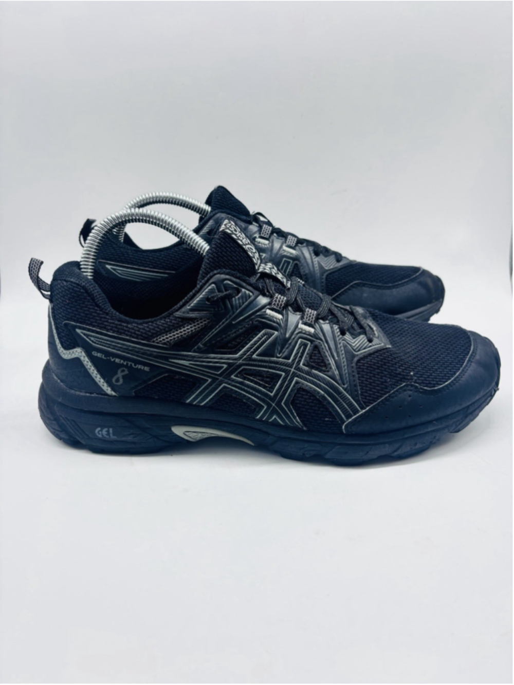 ASICS GEL-Venture 8 Men’s Size 9 Triple Black Trail Running Shoes 1011B396